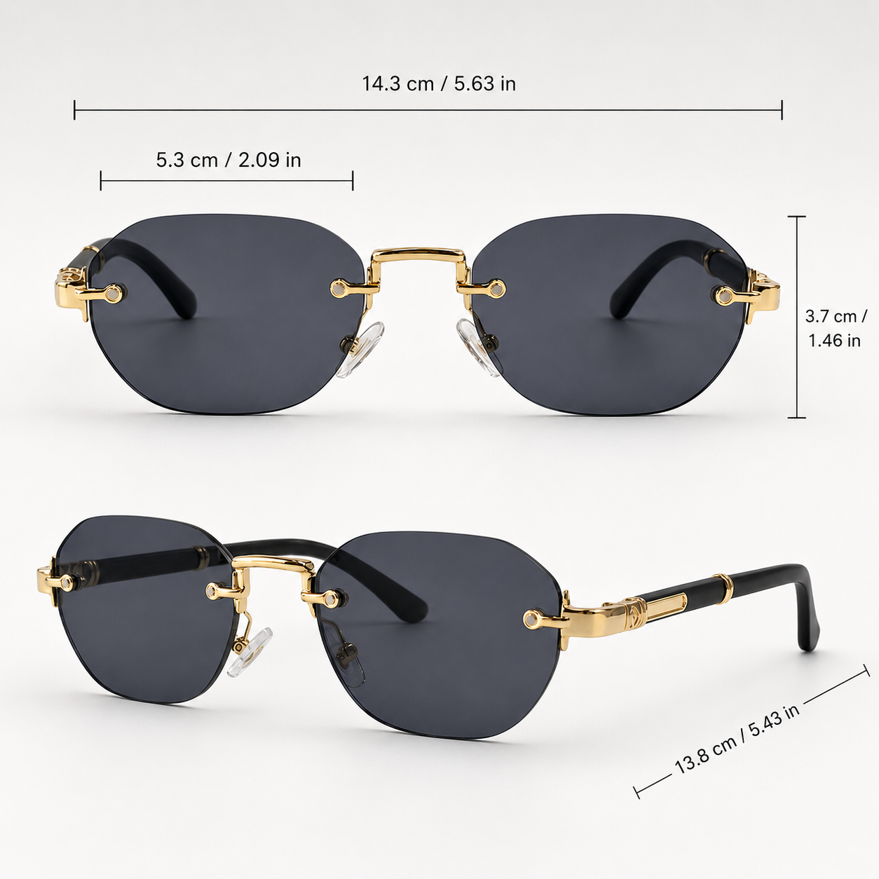 Pirithous UV400 Rimless Sunglasses