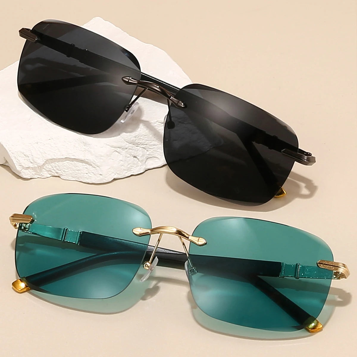Bellerophon UV400 Rimless Sunglasses
