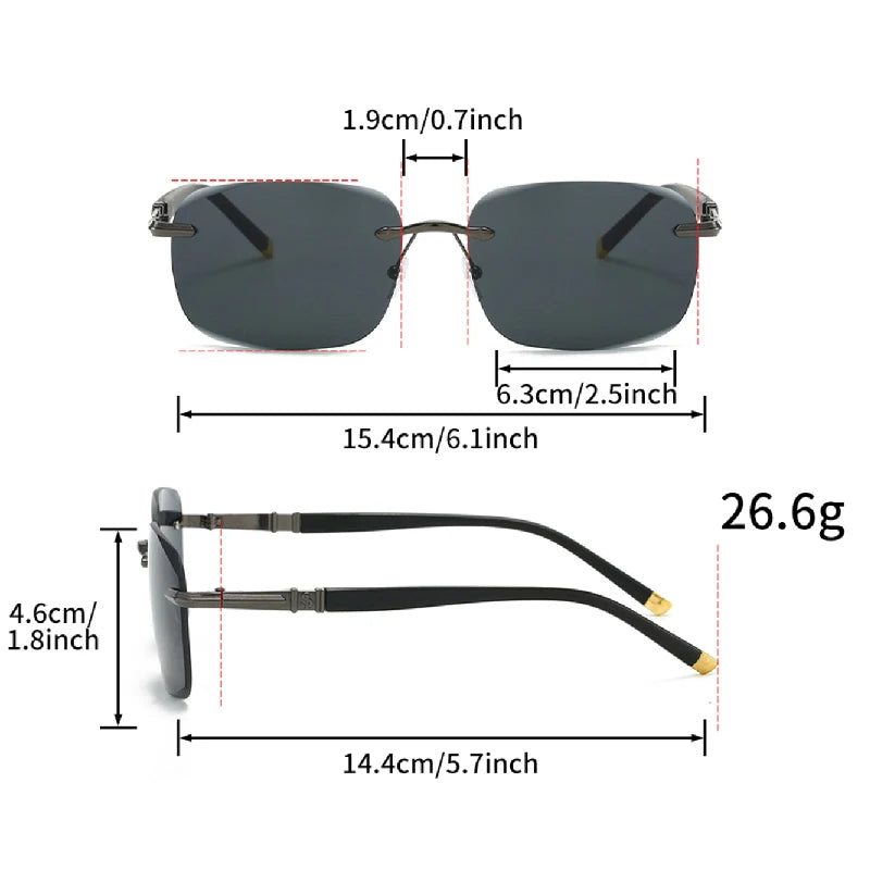 Bellerophon UV400 Rimless Sunglasses