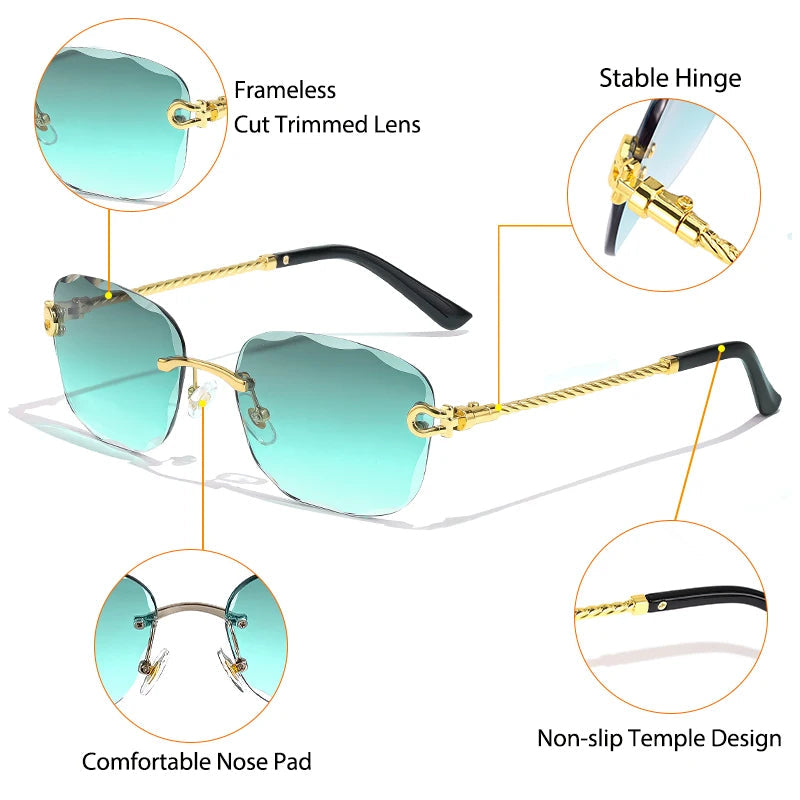 Nessus UV400 Rimless Sunglasses