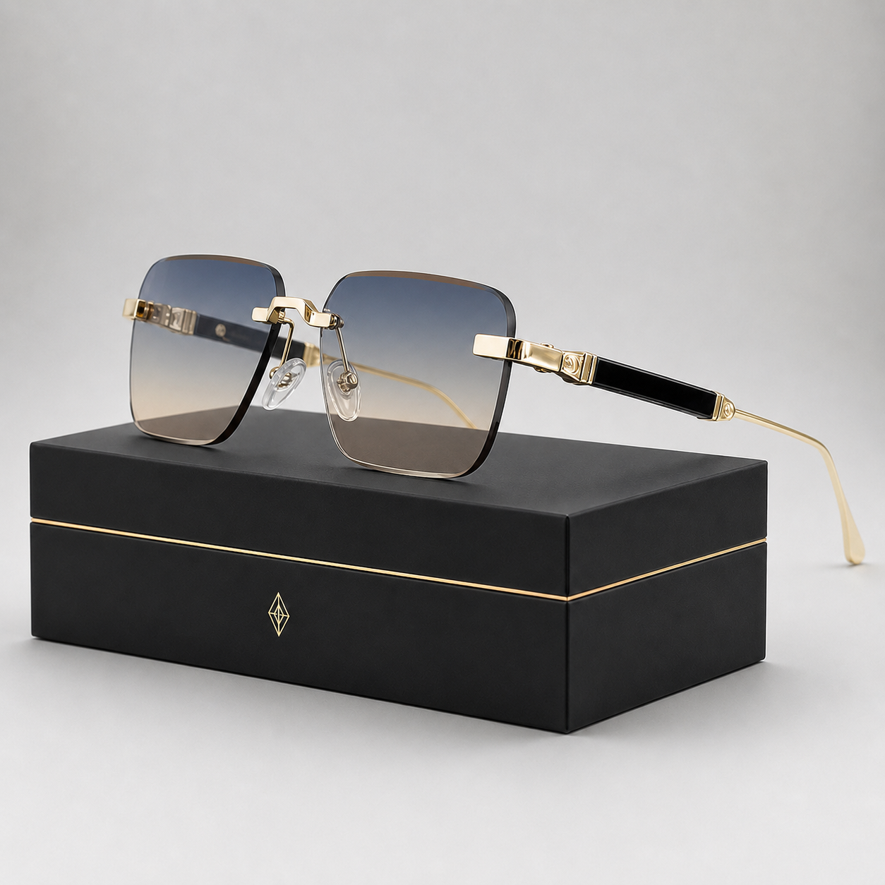 Chiron UV400 Rimless Sunglasses