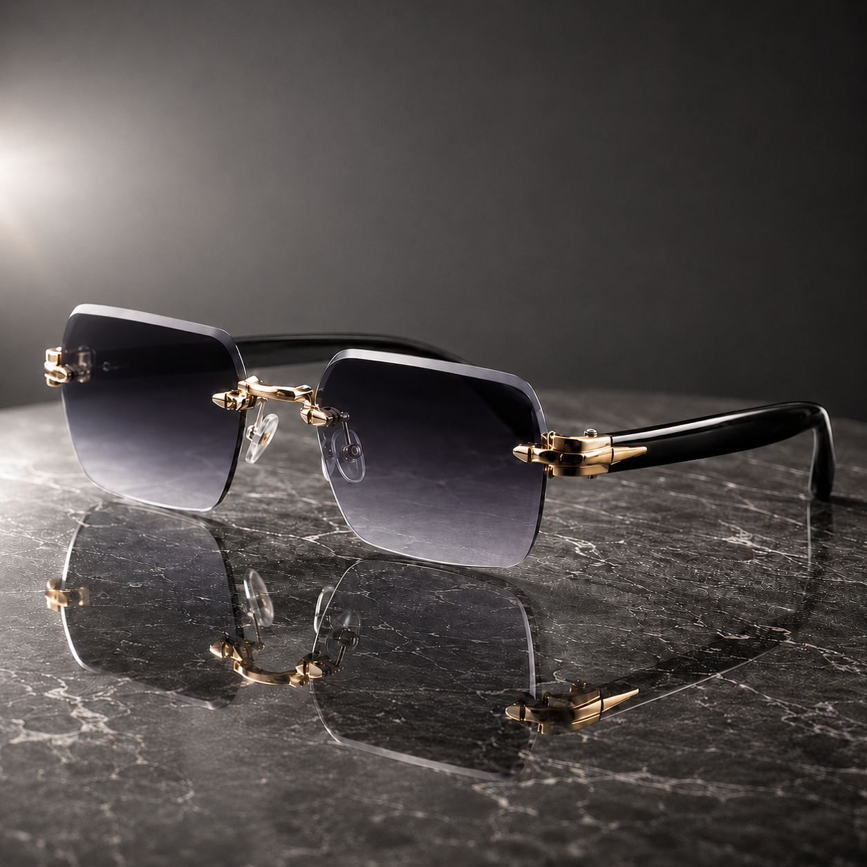 Polyperchon UV400 Rimless Sunglasses