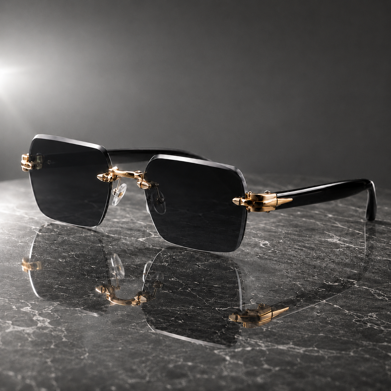 Polyperchon UV400 Rimless Sunglasses