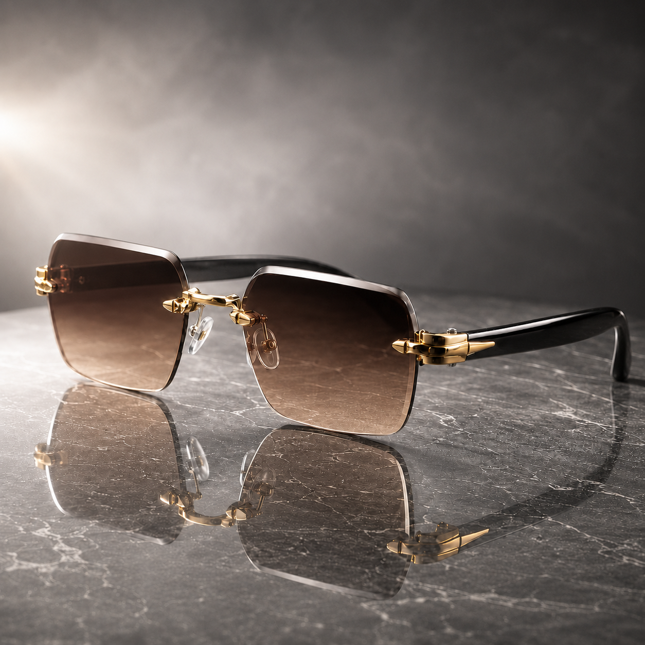 Polyperchon UV400 Rimless Sunglasses