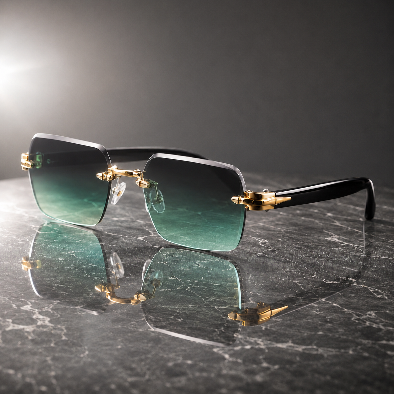 Polyperchon UV400 Rimless Sunglasses