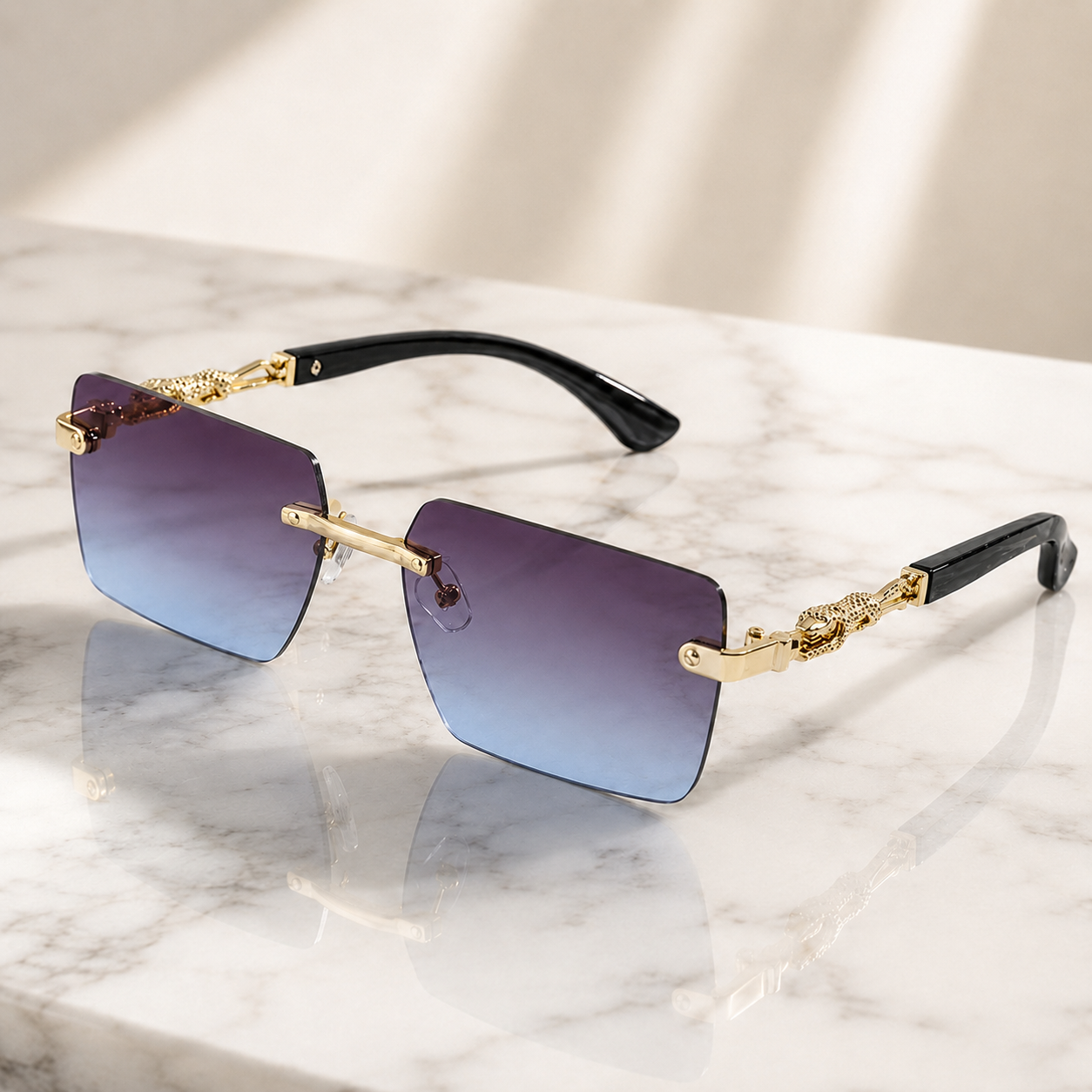 Nero UV400 Rimless Sunglasses