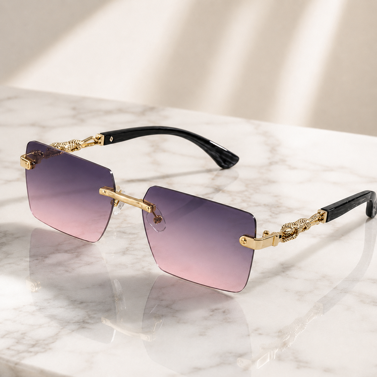 Nero UV400 Rimless Sunglasses