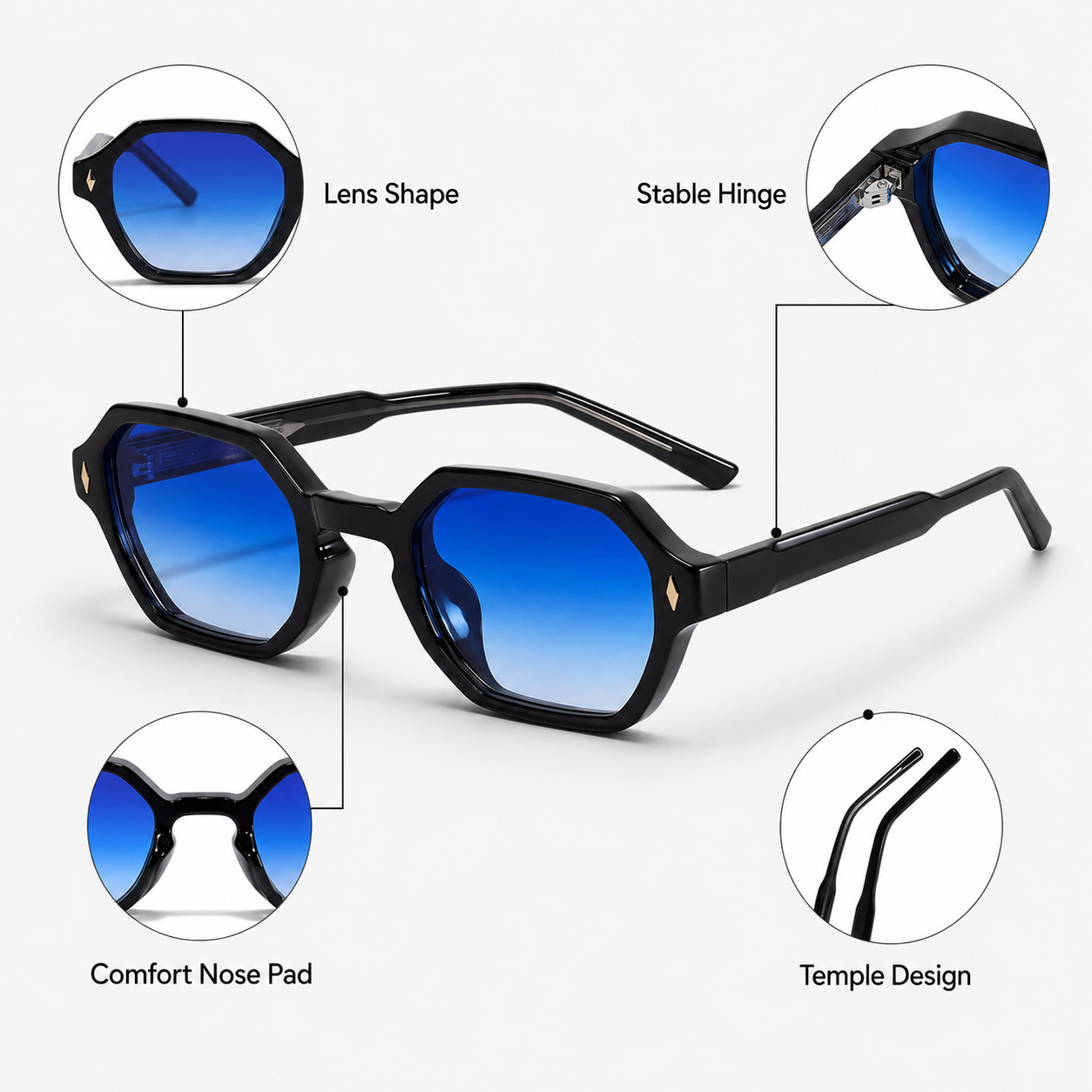 Heracles UV400 Square Sunglasses