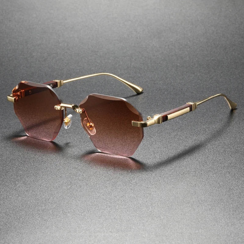 Cecrops UV400 Rimless Sunglasses