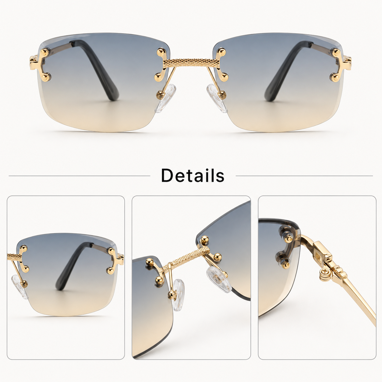 Peleus UV400 Rimless Sunglasses
